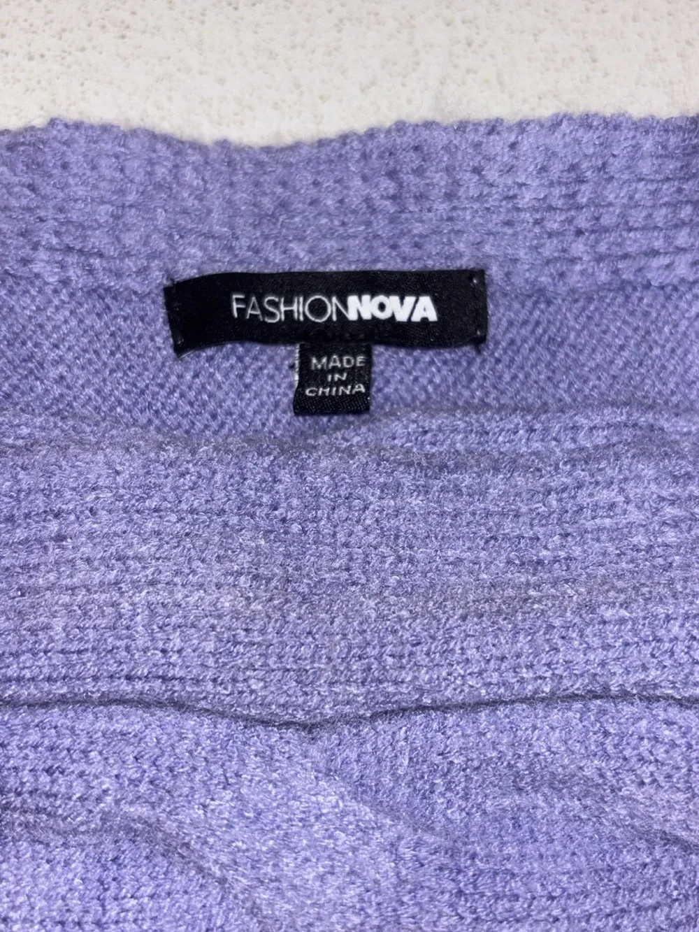 Fashion Nova Lavender Cable Knit Sweater & Skirt Set